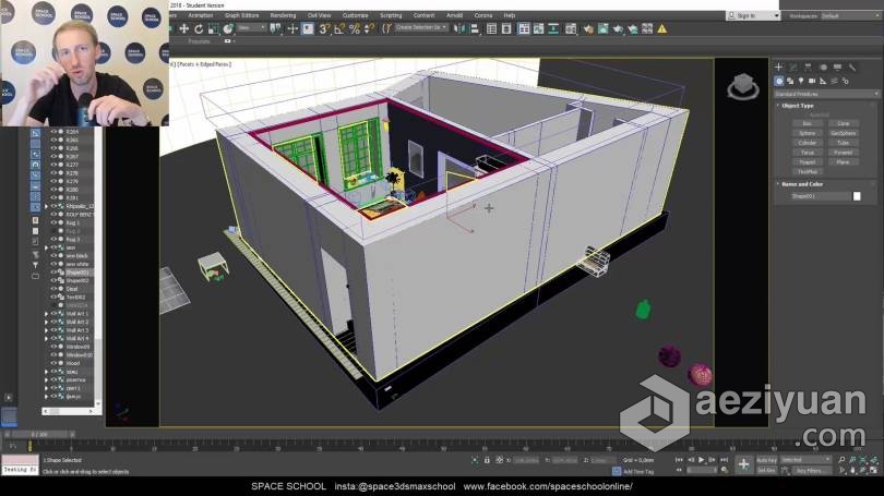 3dsmax中室内设计结构化内部建模视频教程 Photoreal Renders in 3dsMax &amp; Corona3dsmax,室内设计,设计,结构化,内部 - AE资源网 www.aeziyuan.com