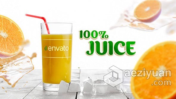 超酷的真实视频新鲜果汁橙汁飞溅动画视频广告AE模板AE工程文件 Juice Opener超酷,真实,视频,新鲜果汁,果汁 - AE资源网 www.aeziyuan.com