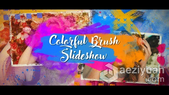 彩色笔刷效果视差遮罩特效浪漫回忆相册 AE模板 AE工程文件 Colorful Brush Slideshow彩色,效果,视差,遮罩,特效 - AE资源网 www.aeziyuan.com