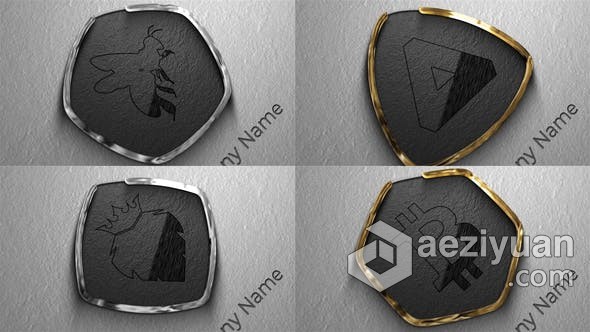 3D挤压金属光面LOGO标志动画制作视频片头 AE模板 AE工程文件 Logo Reveal挤压,金属,光面,标志,片头 - AE资源网 www.aeziyuan.com