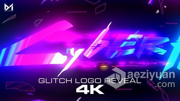 数字失真故障碎片霓虹灯科技感视频片头制作 AE模板 AE工程文件 Cyberpunk Logo数字,失真,故障,碎片,霓虹灯 - AE资源网 www.aeziyuan.com