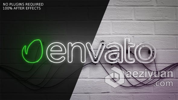 3D玻璃灯管霓虹灯LOGO点亮效果动画视频片头 AE模板 AE工程文件 videohive Neon玻璃,灯管,霓虹灯,logo,点亮 - AE资源网 www.aeziyuan.com