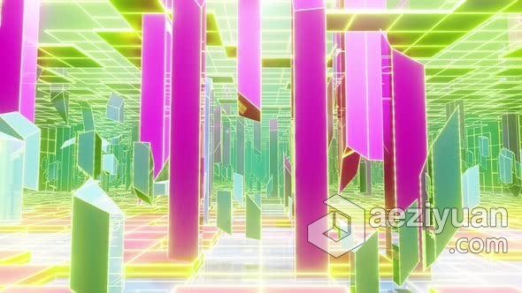 4K几何抽象空间全息时尚多彩荧光装饰梦幻楼梯背景视频素材 Holographic Geometry Modern 01 4K几何,抽象,空间,时尚,多彩 - AE资源网 www.aeziyuan.com