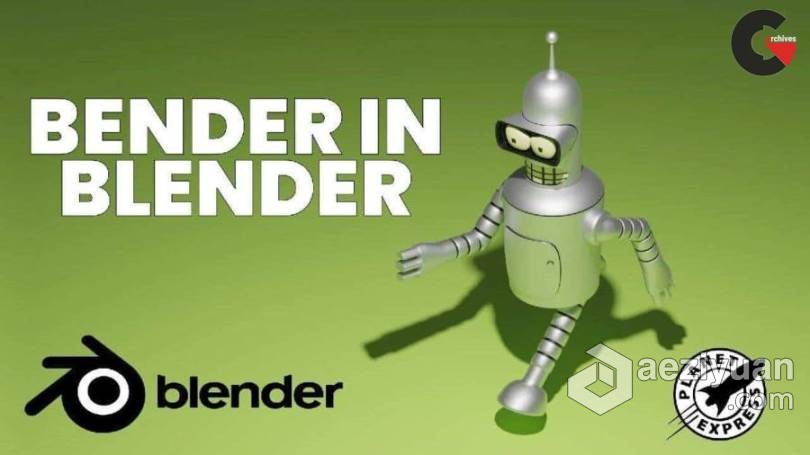 Blender疯狂机器人卡通人物3D建模视频教程 3D Modeling, Rigging And Animating A Cartoon Character机器人,卡通人物,人物,3d建模,modeling - AE资源网 www.aeziyuan.com