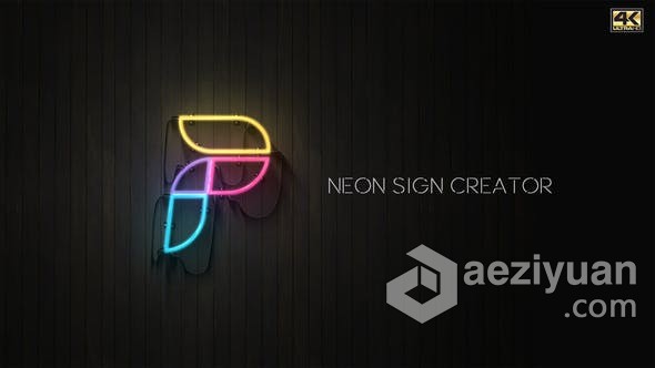 自定设置霓虹灯招牌发光效果LED灯管LOGO形状品牌动画视频 AE模板 AE工程文件 Neon Sign Creator设置,霓虹灯,招牌,发光,效果 - AE资源网 www.aeziyuan.com