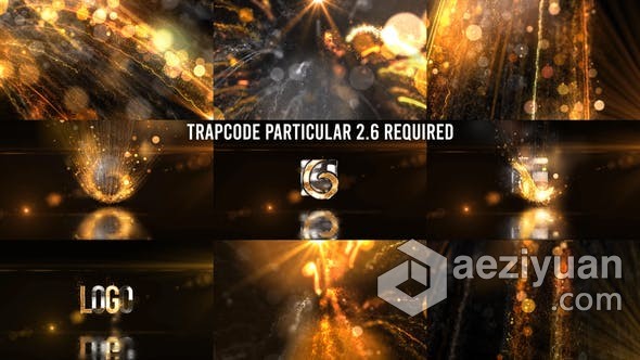 制作华丽条纹粒子光线特效LOGO大气视频片头 AE模板 AE工程文件 Glowing Particals Logo Reveal 36 : Golden Par制作,华丽,条纹,粒子,光线 - AE资源网 www.aeziyuan.com