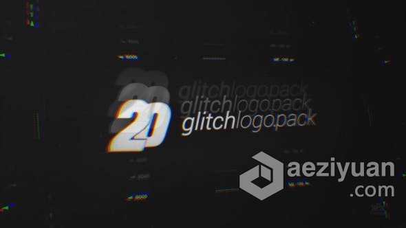 20种不同故障动画样式标志动画视频片头 AE模板 AE工程文件 20 Glitch Logo Intro Reveal Pack不同,故障,动画,样式,标志 - AE资源网 www.aeziyuan.com