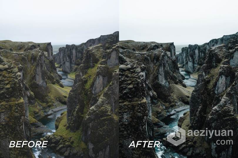 冰岛旅拍情绪美学电影色调Lightroom预设/手机APP滤镜 5 Iceland Lightroom Presets冰岛,情绪,美学,色调,lightroom - AE资源网 www.aeziyuan.com