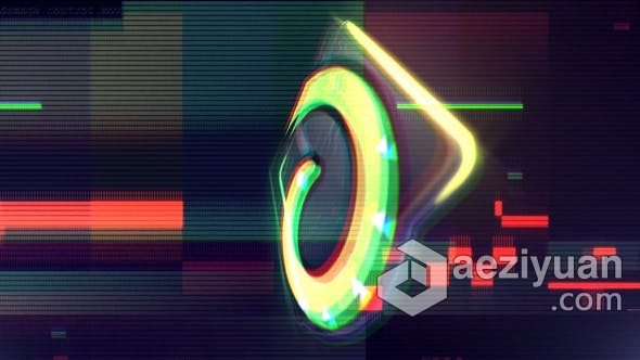 故障霓虹灯失真动态RGB分割LOGO标志视频片头 AE模板 AE工程文件 Glitch Neon Logo Reveal故障,霓虹灯,失真,动态,分割 - AE资源网 www.aeziyuan.com