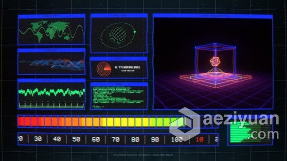 数码高科技HUD全息技术展示毛刺复古标志LOGO片头 AE模板 AE工程文件 Display Logo Reveal数码,全息技术,展示,毛刺,复古 - AE资源网 www.aeziyuan.com