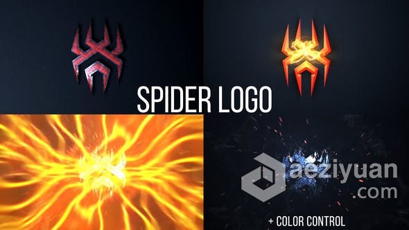 游戏或电影LOGO视频片头金属质感光线动画效果制作 AE模板 AE工程文件 Spider Logo游戏,电影,视频,片头,金属 - AE资源网 www.aeziyuan.com