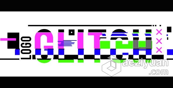 彩色故障动画制作标志视频片头 AE模板 AE工程文件 Glitch Logo彩色,故障,动画制作,标志,视频 - AE资源网 www.aeziyuan.com