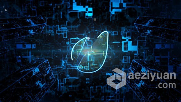 高科技场景动画光线效果LOGO标志视频片头 AE模板 AE工程文件 Hightech Logo Reveal场景,动画,标志,视频,片头 - AE资源网 www.aeziyuan.com