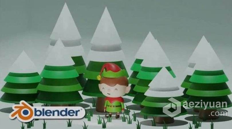 Blender可爱微笑3D小精灵建模实例制作视频教程 Creating A Cute 3D Little Elf Using Blenderblender,可爱,小精灵,建模,实例 - AE资源网 www.aeziyuan.com