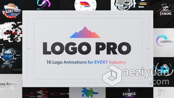 16种标志LOGO动画片头效果 AE模板 AE工程文件 Logo Pro | Logo Animation Pack标志,动画片,效果,ae模板,工程 - AE资源网 www.aeziyuan.com