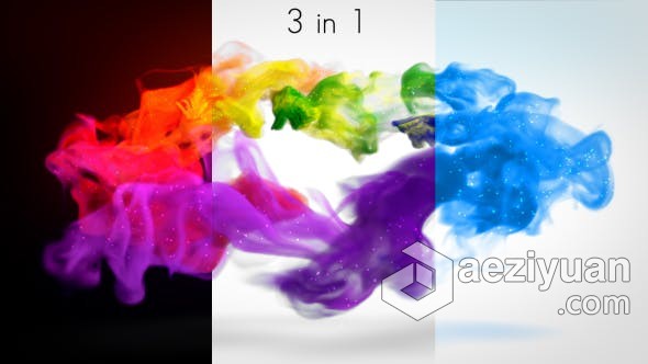 彩色烟雾粒子旋转融合演绎时尚优雅标志LOGO动画 AE模板 AE工程文件 Colorful Smoke Logo Reveal II彩色,烟雾,粒子,旋转,融合 - AE资源网 www.aeziyuan.com