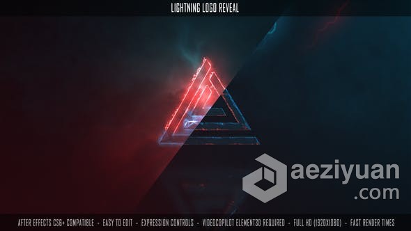 闪光能量线条烟雾动画LOGO演绎视频片头制作 AE模板 AE工程文件 Lightning Logo Reveal线条,烟雾,动画,演绎,视频 - AE资源网 www.aeziyuan.com