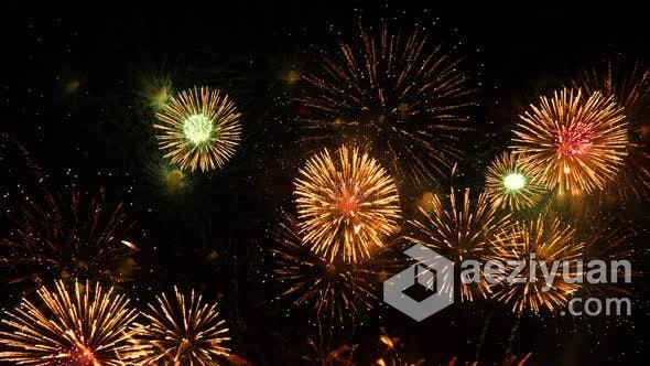 4K五彩斑斓礼花升腾烟花视频素材 Fireworks on Sky Celebration (Stock Footage) - AE资源网 www.aeziyuan.com