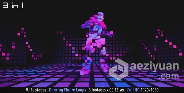 3组跳舞人物镜头音乐表演Disco俱乐部夜总会led立方体vj循环视频素材 Dancing Figure Loops跳舞,镜头,音乐表演,disco,俱乐部 - AE资源网 www.aeziyuan.com