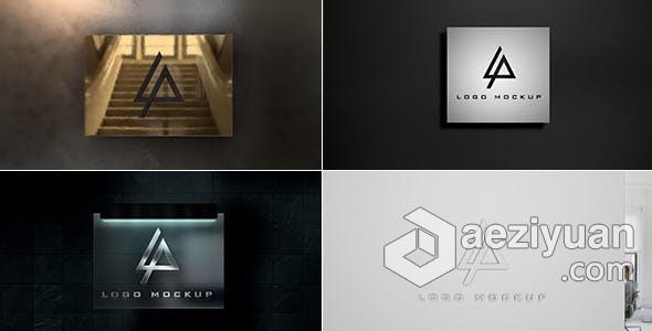 5种效果金属材质LOGO动画金色玻璃光面镀铬效果制作 AE模板 AE工程文件 Logo Mockup - Corporate Edition效果,金属,材质,动画,金色 - AE资源网 www.aeziyuan.com