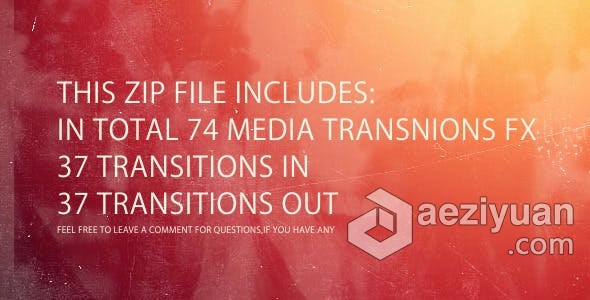 74款媒体转场过渡ffx文件 AE预设 AE工程文件 Media Transitions FX Pack Vol.2媒体,转场,过渡,文件,预设 - AE资源网 www.aeziyuan.com