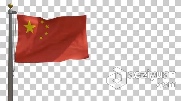 带Alpha通道旗杆上飘扬的国旗五星红旗视频素材 China Flag on Flagpole with Alpha Channel旗杆,飘扬,国旗,五星红旗,视频素材 - AE资源网 www.aeziyuan.com