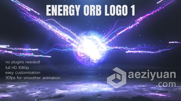 华丽光线汇聚能量球动画演绎LOGO效果视频片头制作 AE模板 AE工程文件 Energy Orb Logo 1华丽,光线,能量球,动画,演绎 - AE资源网 www.aeziyuan.com