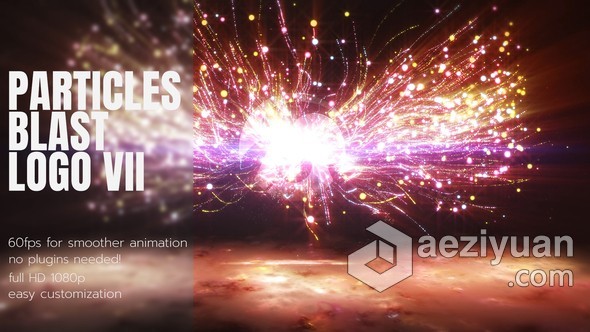 华丽粒子冲击波Particles特效VFX演绎LOGO动画片头 AE模板 AE工程文件 Particles Blast Logo 2华丽,粒子,冲击波,particle,特效 - AE资源网 www.aeziyuan.com