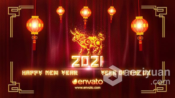 2021新春牛年粒子图形描绘开场片头 AE模板 AE工程文件 Chinese New Year 2021新春,图形,描绘,开场,片头 - AE资源网 www.aeziyuan.com