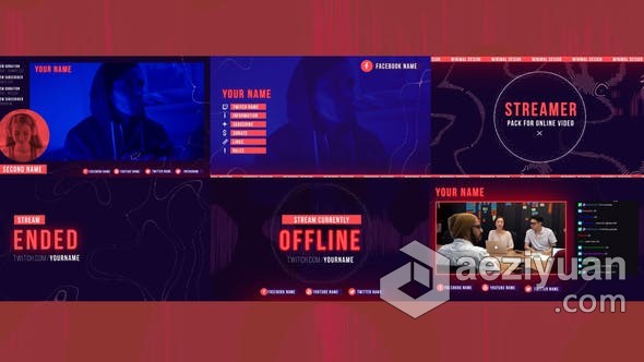 7个不同场景在线会议界面图形设计视频包装动画效果 AE模板 AE工程文件 Stream pack online不同,场景,在线会议,界面,图形设计 - AE资源网 www.aeziyuan.com