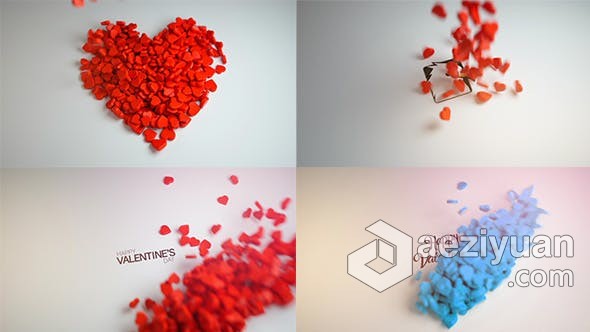 3D爱心浪漫情人节婚礼视频片头动画 AE模板 AE工程文件 Love Logo Reveal爱心,浪漫情人,情人节,工程,文件 - AE资源网 www.aeziyuan.com