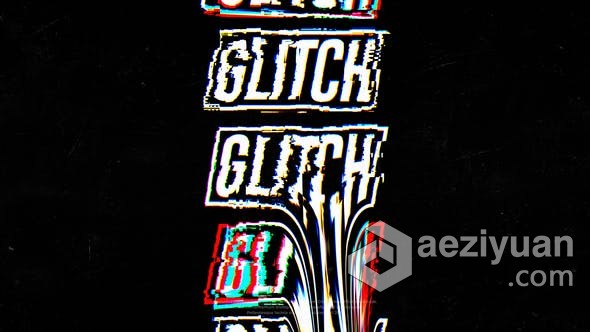 RGB分离故障动画标志视频片头 AE模板 AE工程文件 Glitch Logotype分离,故障,动画,标志,视频 - AE资源网 www.aeziyuan.com