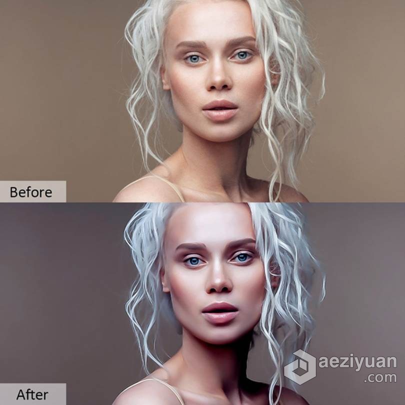 高端人像磨皮修饰Lightroom预设+手机APP调色滤镜 Retouching Mobile Desktop PRESETS高端,人像,修饰,lightroom,预设 - AE资源网 www.aeziyuan.com