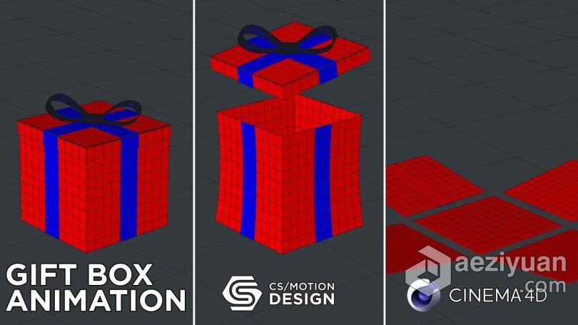 C4D礼品盒建模与动画实例制作视频教程 How To Model And Animate A Gift Box In Cinema 4D礼品盒,建模,动画,实例,model - AE资源网 www.aeziyuan.com