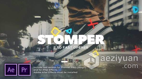 创意方块遮罩空间错位动画图文动画视频片头AE模板PR模板工程文件 Stomper Fast Opener创意,方块,空间,错位,动画 - AE资源网 www.aeziyuan.com