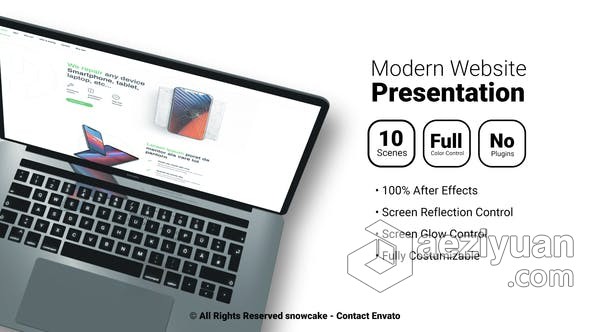 使用Macbook介绍网站Web演示文稿互联网开发网页设计企业宣传 AE模板 AE工程文件 Modern Website Presentation使用,macbook,介绍,网站,演示文稿 - AE资源网 www.aeziyuan.com