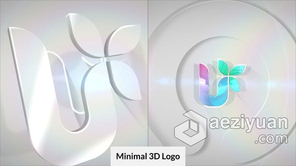 艺术大气白色干净3D LOGO动画视频片头效果 AE模板 AE工程文件 Minimal 3D Logo Reveal艺术,大气,白色,干净,动画 - AE资源网 www.aeziyuan.com