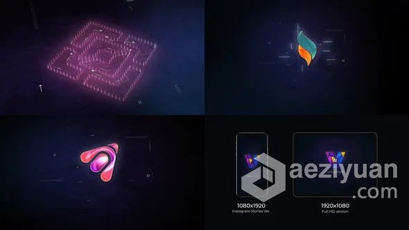 现代科技LOGO标志视频片头动画制作 AE模板 AE工程文件 Modern Tech Logo现代科技,科技,标志,视频,ae模板 - AE资源网 www.aeziyuan.com