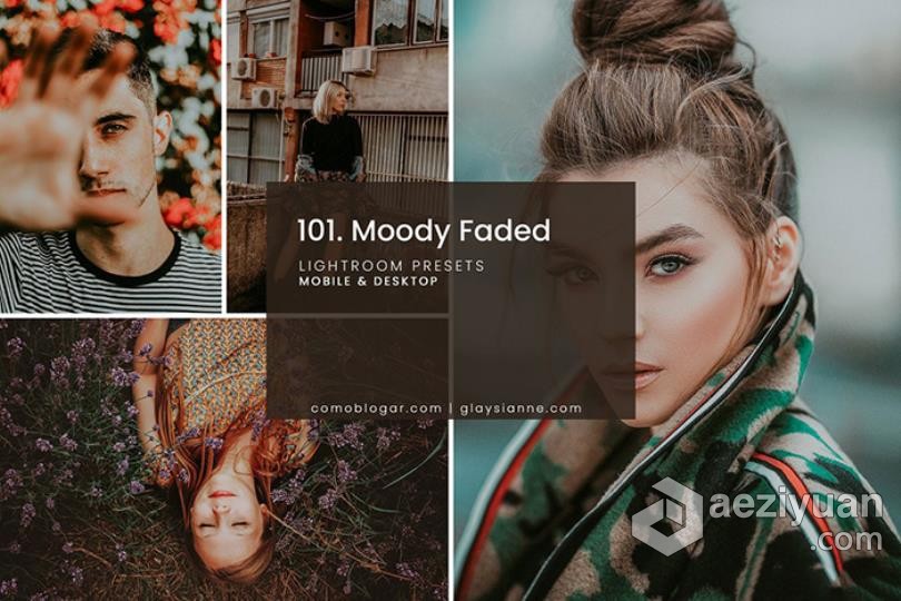 旅拍街拍喜怒无常电影质感人像Lightroom预设/手机APP滤镜 Moody Faded Preset街拍,喜怒无常,电影,人像,lightroom - AE资源网 www.aeziyuan.com