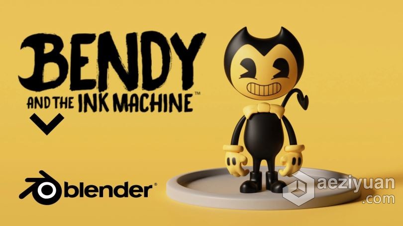 Blender卡通小恶魔般3D游戏角色建模视频教程 Creating A 3D Game Character Bendy | Dino Bandzovicblender,卡通,游戏角色,建模,character - AE资源网 www.aeziyuan.com