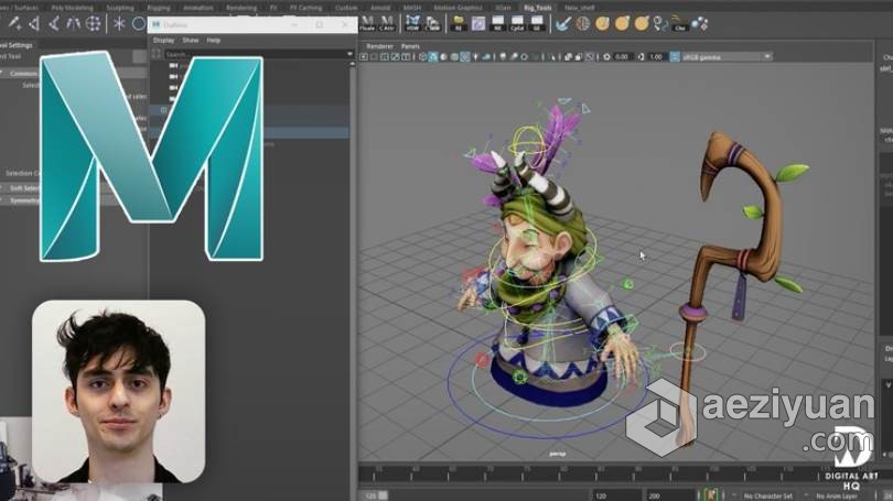 Maya游戏角色骨骼绑定装配动画核心技术视频教程 Rigging 101 For Games游戏角色,骨骼,绑定,装配,动画 - AE资源网 www.aeziyuan.com