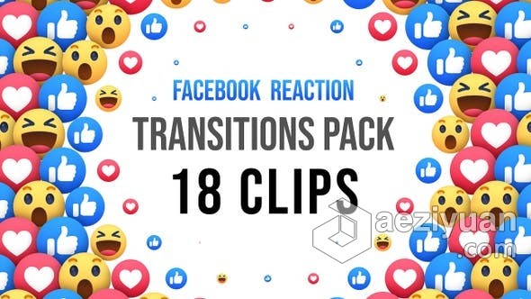 18组Facebook表情包动画Alpha通道透明视频转场过渡素材 Facebook Reaction Transitions - 18 Clipsfacebook,表情,动画,透明,视频 - AE资源网 www.aeziyuan.com