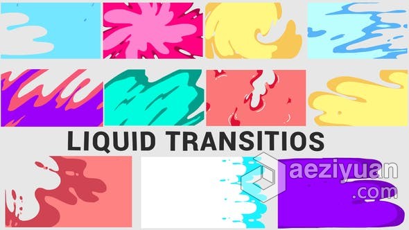 卡通手绘液体FX图形动画视频转场过渡 AE模板 AE工程文件 Liquid Transition Pack卡通,手绘,液体,图形,动画 - AE资源网 www.aeziyuan.com