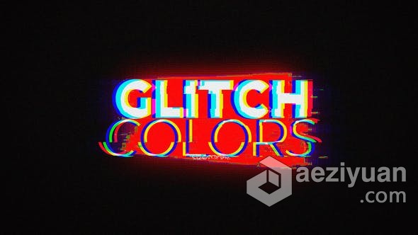 颜色故障抽象动画视频片头制作 AE模板 AE工程文件 Glitch Colors Logo颜色,故障,抽象,动画,视频 - AE资源网 www.aeziyuan.com