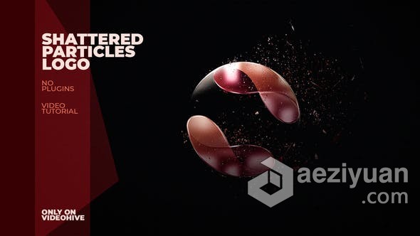 爆炸碎片粒子特效片头视频 AE模板 AE工程文件 Shattered Particles Logo爆炸,碎片,粒子特效,特效,片头 - AE资源网 www.aeziyuan.com