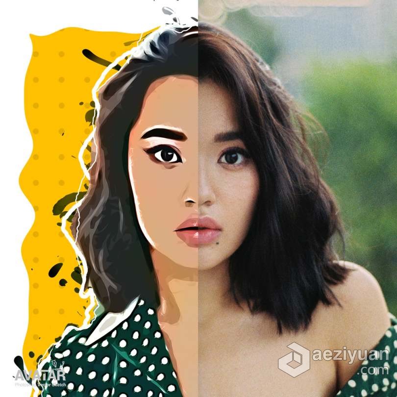 中文汉化版PS插件-人物头像照片转换为矢量风格插件Vector Converter - Avatar - Photoshop Plugin V2中文,汉化,插件,人物,头像 - AE资源网 www.aeziyuan.com