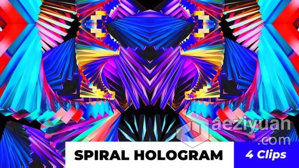 螺旋三角形全息图多彩创意动态背景视频素材 Spiral Hologram螺旋,三角形,全息图,多彩,创意 - AE资源网 www.aeziyuan.com