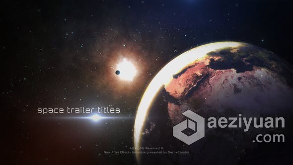 太阳系太空行星场景爆炸特效预告片视频动画 AE模板 AE工程文件 Space Trailer Titles太阳系,太空,场景,爆炸,特效 - AE资源网 www.aeziyuan.com