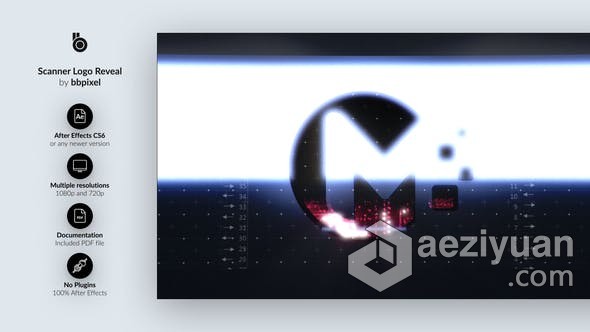 扫描像素矩阵闪光毛刺特效LOGO动画效果视频 AE模板 AE工程文件 Scanner Logo Reveal扫描,像素,矩阵,闪光,毛刺 - AE资源网 www.aeziyuan.com