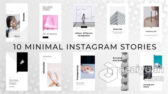 宣传公司品牌vlog社交媒体动感海报广告短视频 AE模板 AE工程文件 Minimal Instagram Stories宣传,公司,品牌,社交媒体,动感 - AE资源网 www.aeziyuan.com